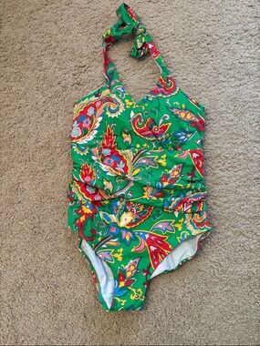 Boden Green Multicolor Paisley One-Piece Swimsuit - NWT